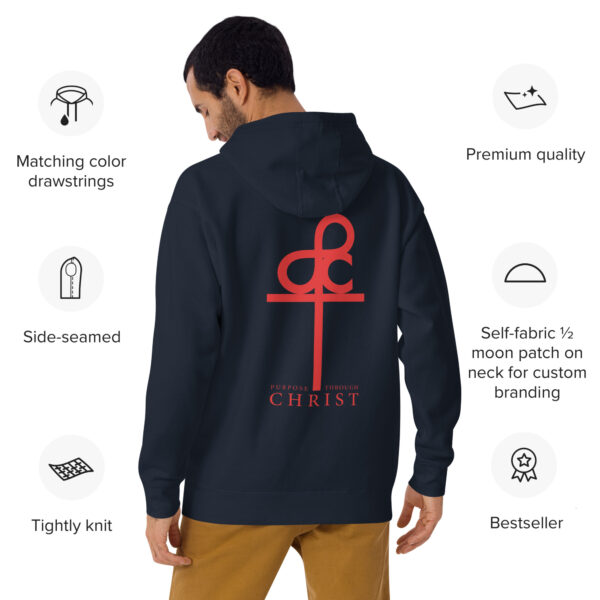 Men's Purpose Through Christ Hoodie & Logo On Back - Image 9